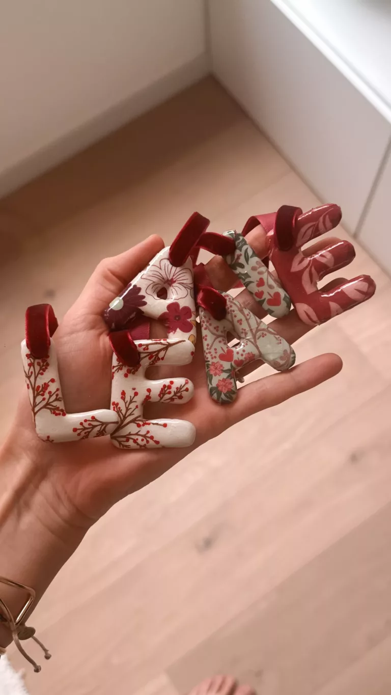 Lettres effet céramique